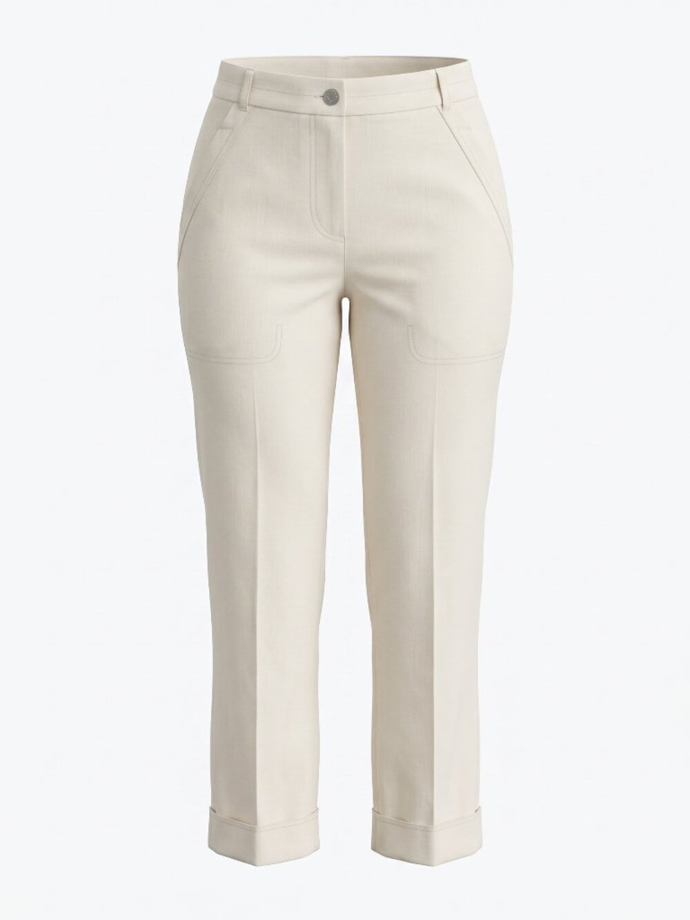Tommy Bahama‎ Cream 100% Silk Straight Leg Lux Trousers
